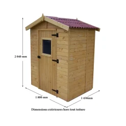 Casetta da giardino in legno sp 16 mm H204xL180xP145 cm