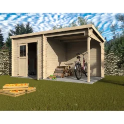 Casetta da giardino in Legno Noa sp 28 mm H213xL447xP234 cm