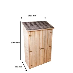 Casetta da giardino in legno a pannelli sp 16 mm H206xL132xP65 cm