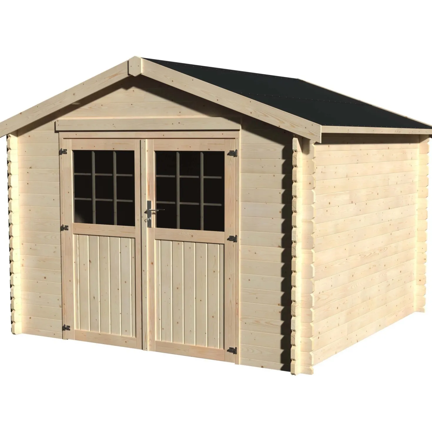 Casetta da giardino in legno Blockhaus Atene sp 34 mm H239xL317xP313 cm