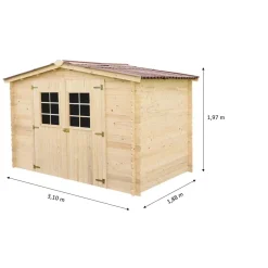 Casetta da giardino in legno sp 20 mm H197xL310xP188 cm