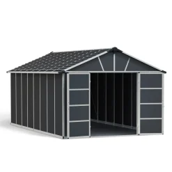 Casetta da giardino in metallo Palram Yukon antracite sp 10 mm H252xL519xP332 cm