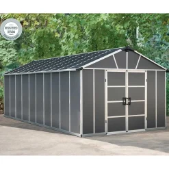 Casetta da giardino in metallo Palram Yukon antracite sp 10 mm H252xL643xP332 cm