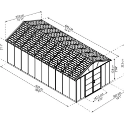 Casetta da giardino in metallo Palram Yukon sp 10 mm H252xL643xP332 cm