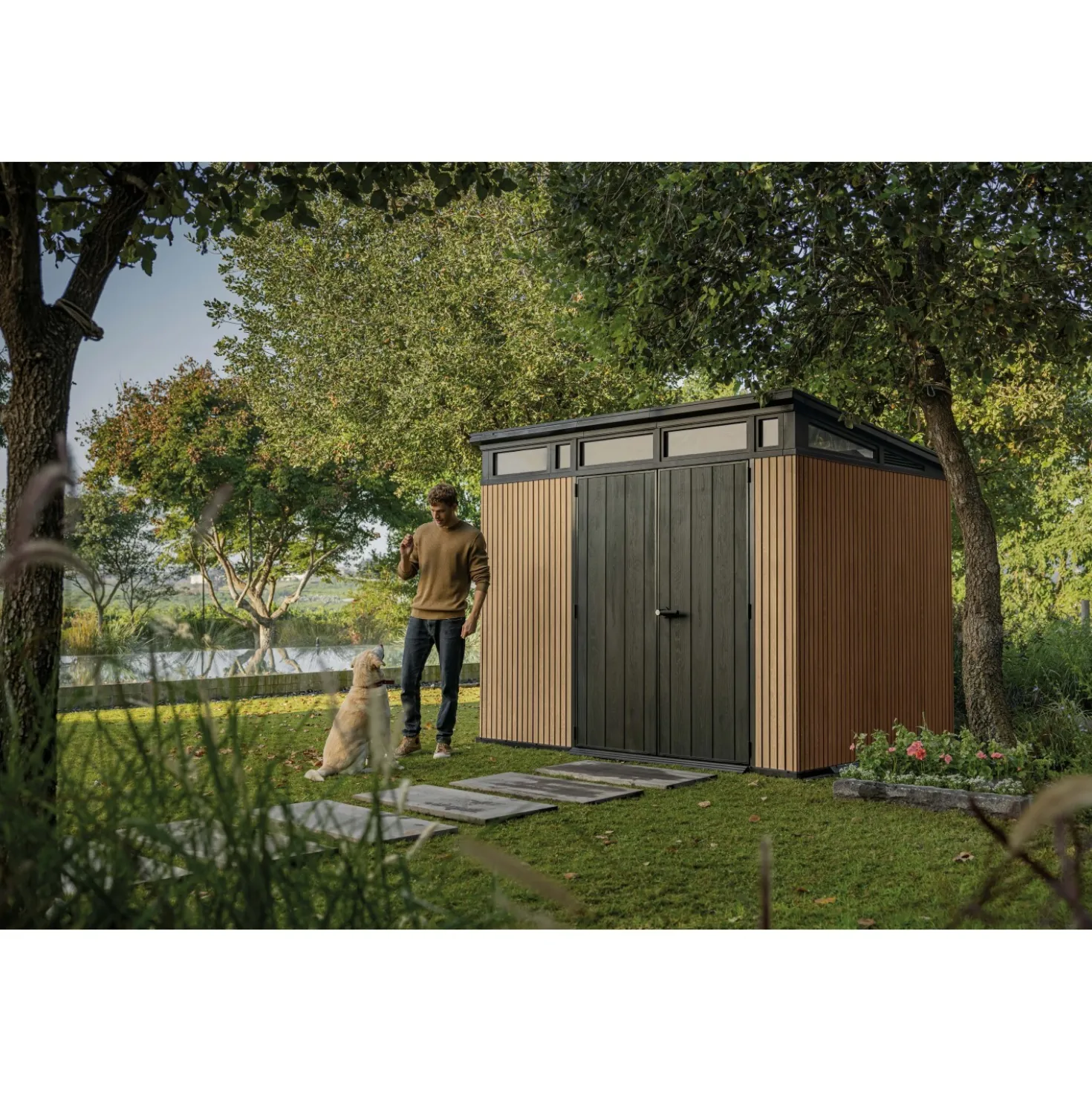 Casetta da giardino in plastica Keter Pent sp. 20 mm marrone chiaro 6 m²