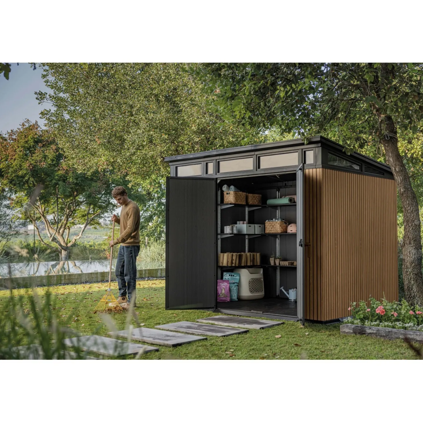 Casetta da giardino in plastica Keter Pent sp. 20 mm marrone chiaro 6 m²