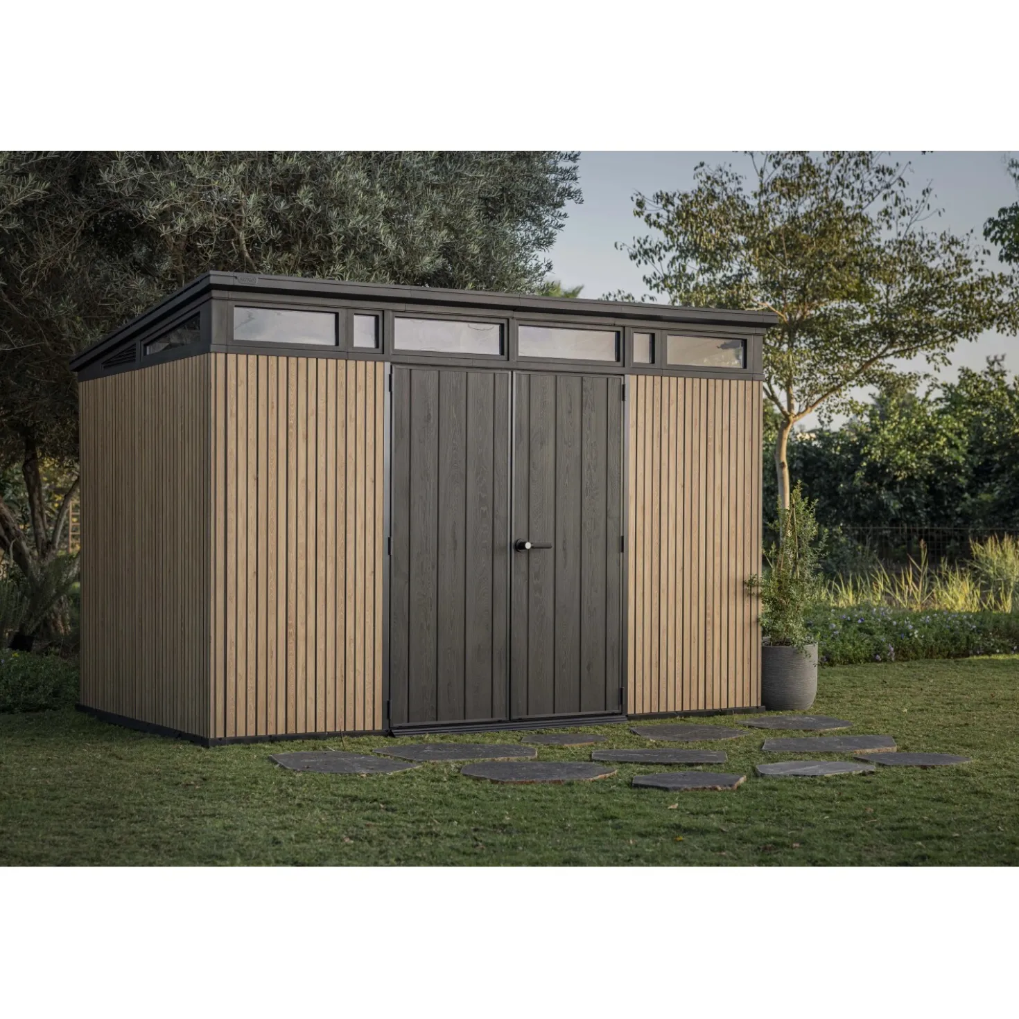 Casetta da giardino in plastica Keter Pent sp. 20 mm marrone chiaro 7,4 m²