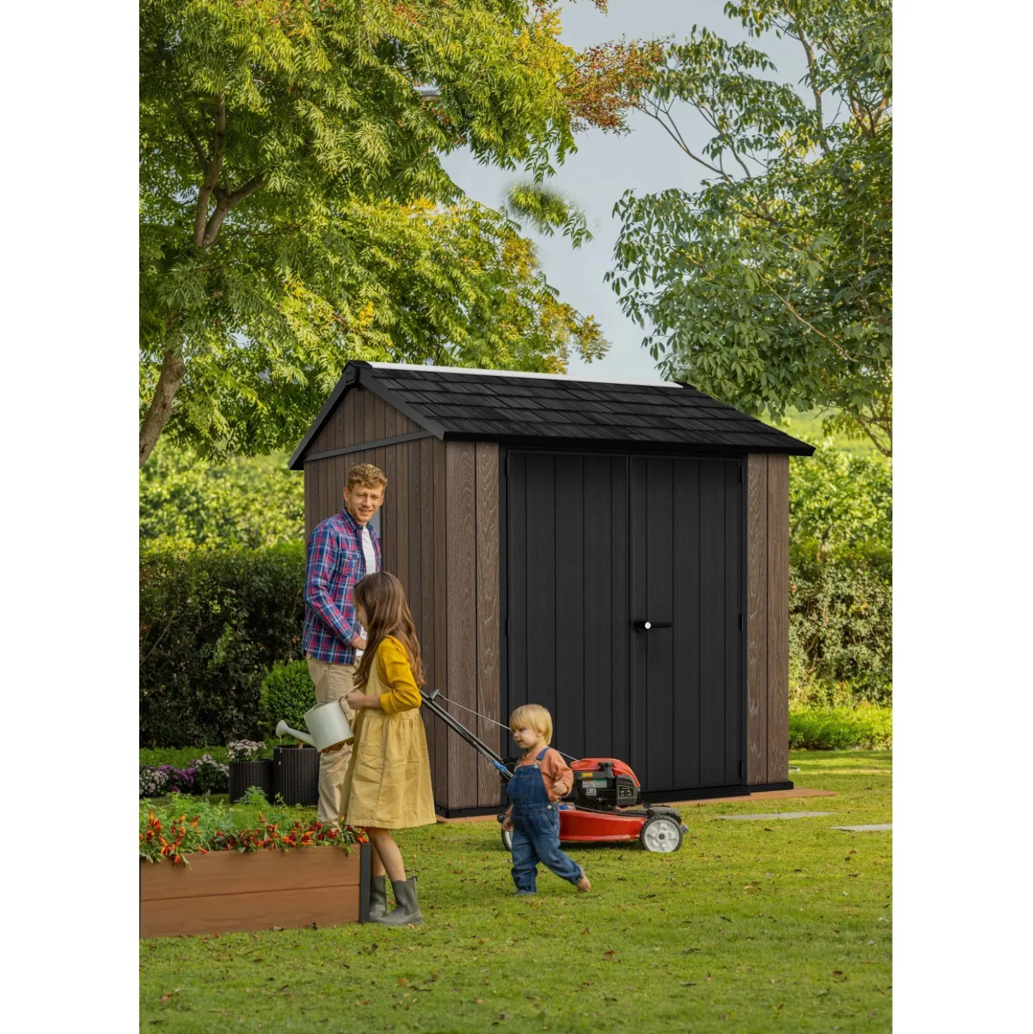 Casetta da giardino in plastica Keter Apex sp.20 mm marrone scuro 7,4 m²