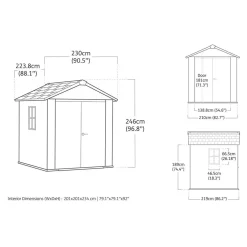 Casetta da giardino in plastica Keter Apex sp.20 mm marrone scuro 7,4 m²
