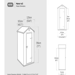 Casetta da giardino in plastica Keter Manor 4x3 dim 128x94x196 cm