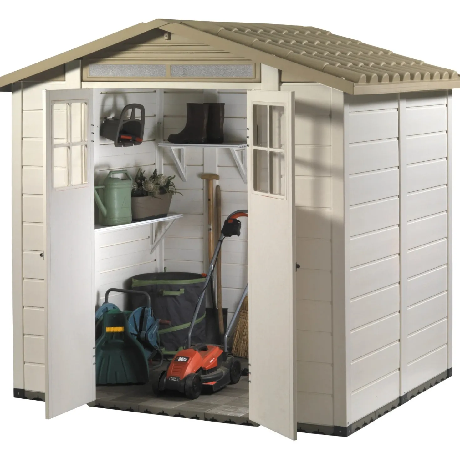 Casetta da giardino in PVC Tuscany Evo sp. 20 mm beige 3,98 m²