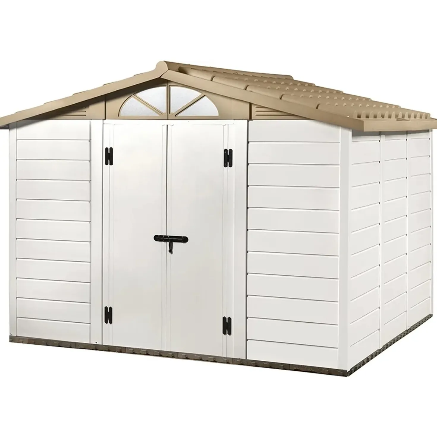 Casetta da giardino in PVC Garofalo Tuscany 280 sp. 20 mm bianco crema 8,06 m²