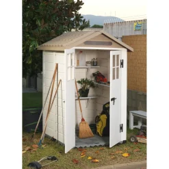 Casetta da giardino in PVC Tuscany Evo sp. 20 mm beige 1,97 m²