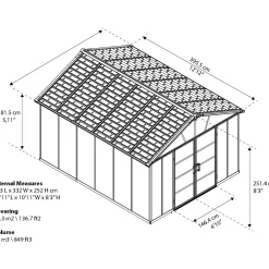 Casetta da giardino in PVC Palram Canopia Yukon sp. 10 mm grigio 13,1 m²