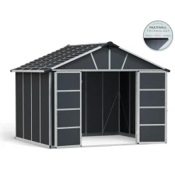 Casetta da giardino in PVC Palram Canopia Yukon sp. 10 mm grigio 8 m²