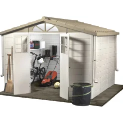 Casetta da giardino in PVC Tuscany Evo sp. 20 mm beige 8,06 m²