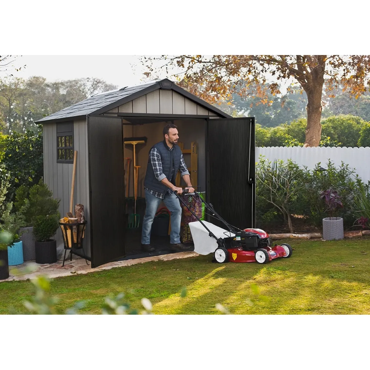 Casetta da giardino in resina Keter Oakland sp. 20 mm grigio 4,5 m²