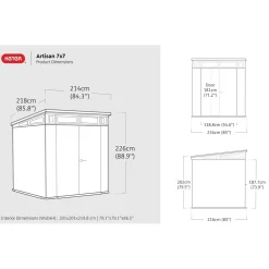 Casetta da giardino in resina Keter Artisan 77 sp. 2,0 mm grigio 4,67 m²