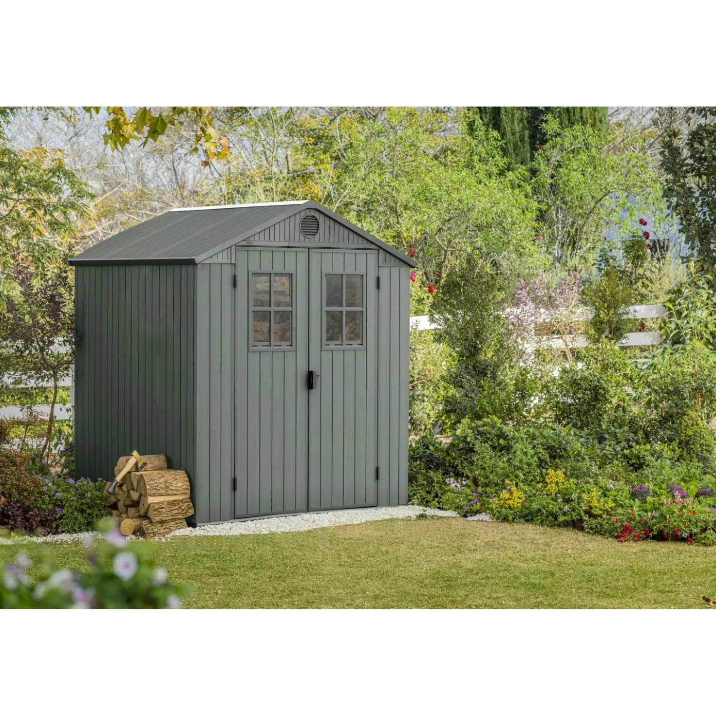 Casetta da giardino in resina Keter Darwin sp. 16 mm verde 3,47 m²