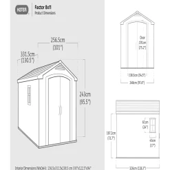 Casetta da giardino in resina Keter Factor sp. 16 mm beige 8,1 m²