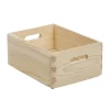 Cassetta in legno di pino massiccio con maniglie 20x15x9 cm beige