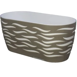 Cassetta portafiori Sahara Duo 15,6x34,7x16,7 cm tortora/bianco