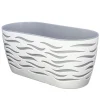 Cassetta portafiori Sahara Duo 15,6x34,7x16,7 cm bianco/platino