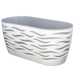 Cassetta portafiori Sahara Duo 15,6x34,7x16,7 cm bianco/platino