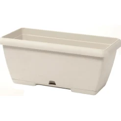 Cassetta Terrae con sottocassetta in plastica 60x20x16,7 cm bianco pietra