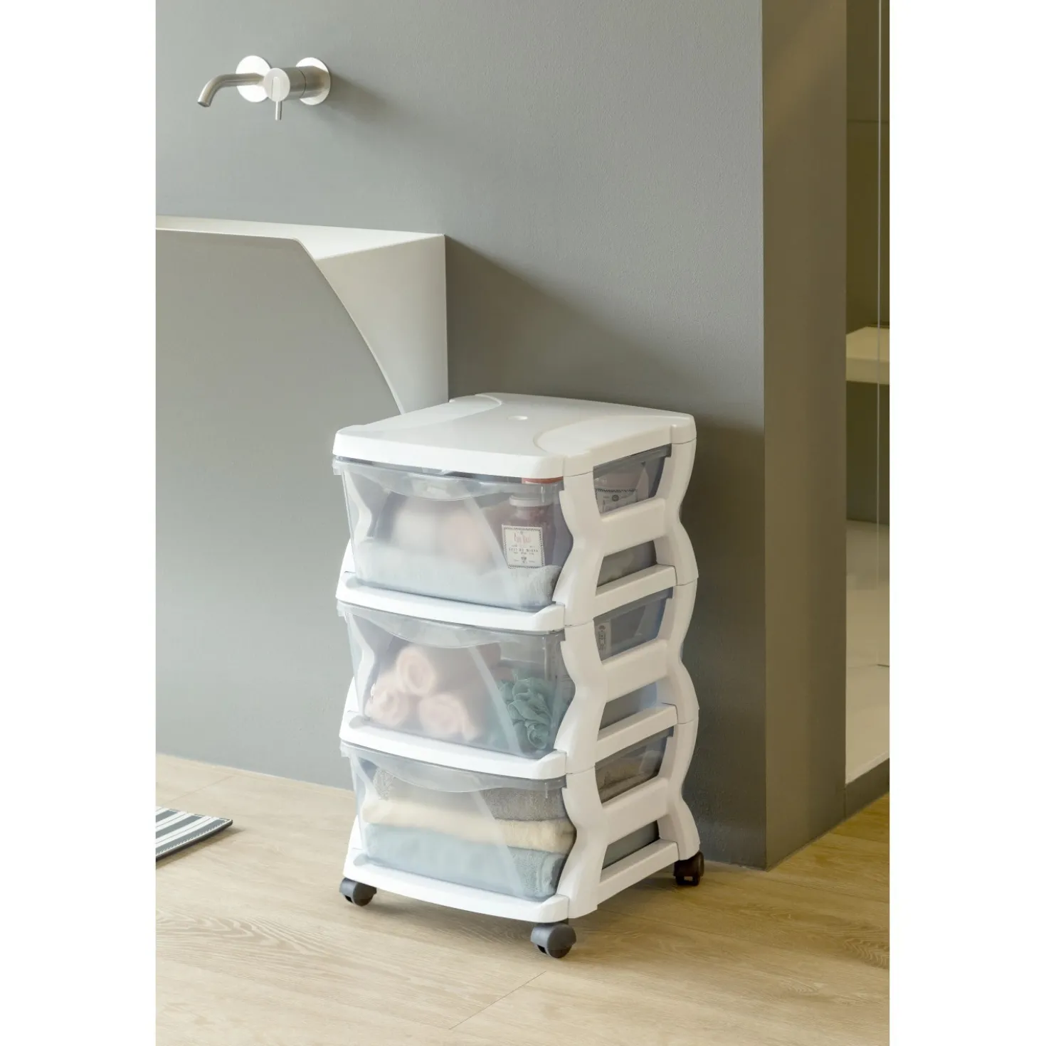 Cassettiera 3 cassetti Bama 36x40x62 cm bianco