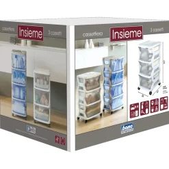 Cassettiera 3 cassetti Bama 36x40x62 cm bianco