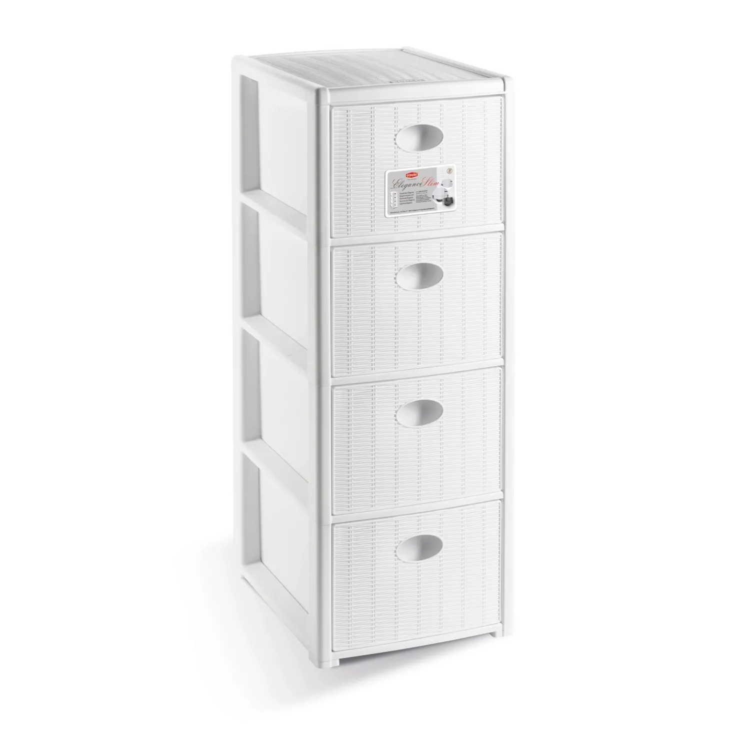 Cassettiera 4 cassetti Elegance Slim Stefanplast 30x40xH80 cm bianca