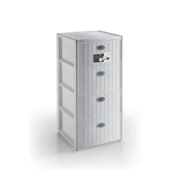 Cassettiera 4 cassetti in plastica Stefanplast Elegance 40x40x80 cm bianca