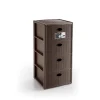 Cassettiera 4 cassetti in plastica Stefanplast Elegance 40x40x80 cm tortora