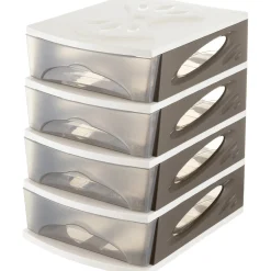 Cassettiera 4 cassetti Medyabox 26x35x39 cm marrone