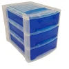 Cassettiera 3 cassetti Midi Clear 27x36x30 cm azzurro