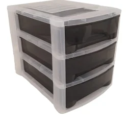 Cassettiera 3 cassetti Midi Clear 27x36x30 cm grigio