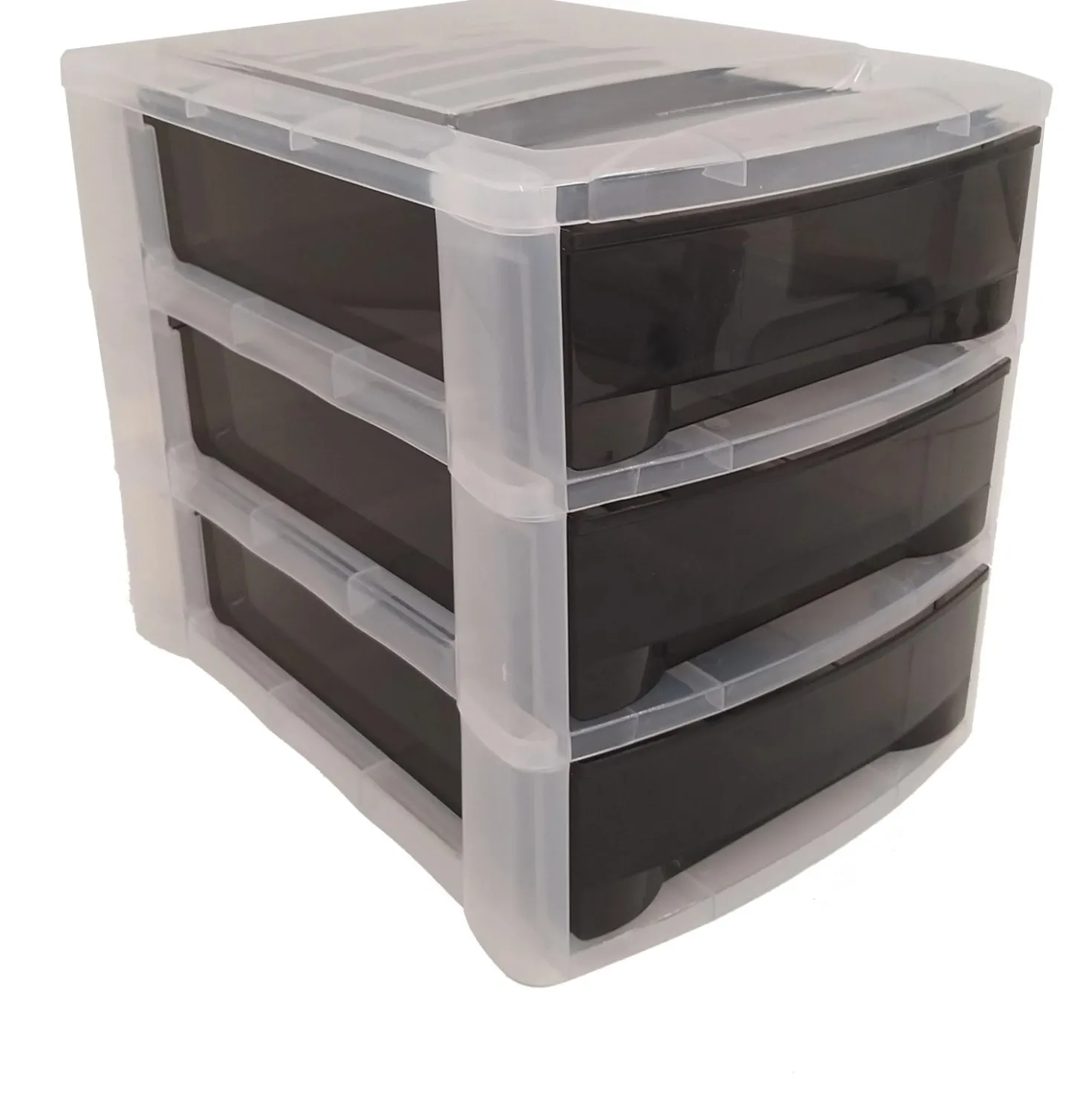 Cassettiera 3 cassetti Midi Clear 27x36x30 cm grigio