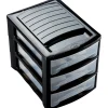 Cassettiera 3 cassetti Midi Office 27x36x30 cm nero
