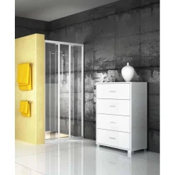 Cassettiera in kit 4 cassetti Sarmog 112x70x41 cm bianco fiammato