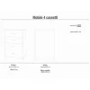 Cassettiera in kit 4 cassetti Sarmog 112x70x41 cm cemento