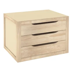 Cassettiera in legno 3 cassetti Natrua 29,5x39x30 cm beige