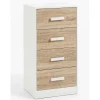 Cassettiera in pannello truciolare 4 cassetti 40x34x80 cm bianco