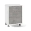 Cassettiera ufficio 3 cassetti 41x51x71 cm ossido bianco/cemento
