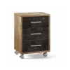 Cassettiera ufficio 3 cassetti 41x51x71 cm noce stelvio/ossido nero