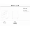 Cassettiera ufficio 3 cassetti 41x51x71 cm ossido bianco/noce stelvio
