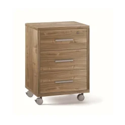 Cassettiera ufficio 3 cassetti 41x51x71 cm noce stelvio