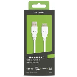 Cavo collegamento USB A maschio /USB A femmina 2.0 1,8 mt bianco