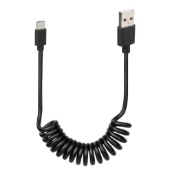 Cavo da Usb a Usb Type-C a spirale 100 cm nero