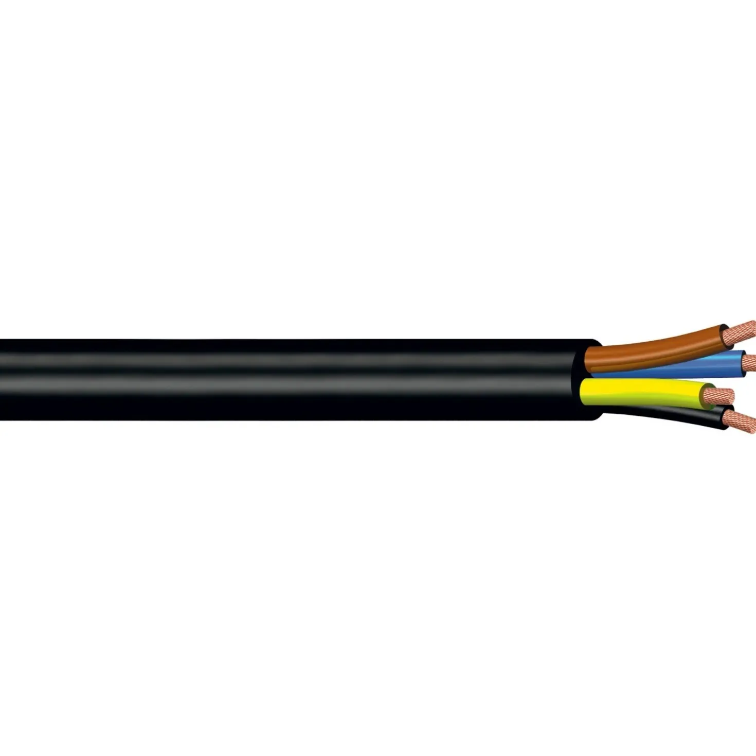 Cavo H07RN-F 4 x 1,5 mm² senza sguainatura colore nero 5 m